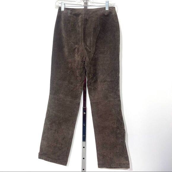 Live a Little Pants - Live A Little brown suede pants jeans EUC size 4 leather